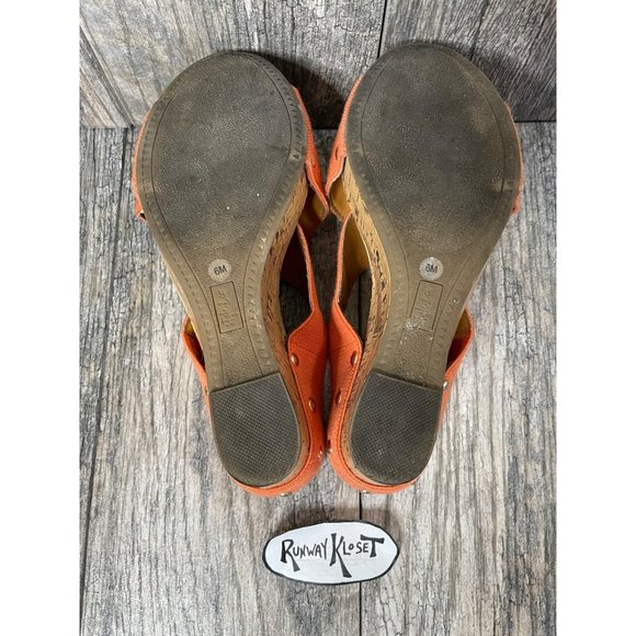 STYLE & CO Womens Open Toe Leather Slip On Platform Wedge Sandals Cork Size 6 - Picture 5 of 12